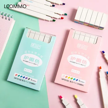 6pcs/set Soft Color Highlighter Set Student Basic Marker Pen Color Painting Pen Hand Painted Art School Drawing Office Supplies
6pcs/set Soft Color Highlighter Set Student Basic Marker Pen Color Painting Pen Hand Painted Art School Drawing Office Supplies