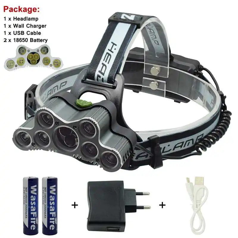 Super Bright 6 Modes LED Frontal Headlamp Rechargeable Waterproof T6 Forehead Headlight Rotatable Fishing Flashlight Torch Lamp
Super Bright 6 Modes LED Frontal Headlamp Rechargeable Waterproof T6 Forehead Headlight Rotatable Fishing Flashlight Torch Lamp