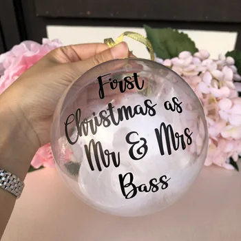 Personalised First Christmas As Mr & Mrs Christmas Bauble Wedding Couple XMAS Tree Decoration Clear balls name stickers Gifts
Personalised First Christmas As Mr & Mrs Christmas Bauble Wedding Couple XMAS Tree Decoration Clear balls name stickers Gifts