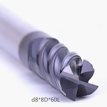 HRC68 diameter D8mm 60L process Titanium flat mill cutter with ARCO coating for CNC machine
HRC68 diameter D8mm 60L process Titanium flat mill cutter with ARCO coating for CNC machine