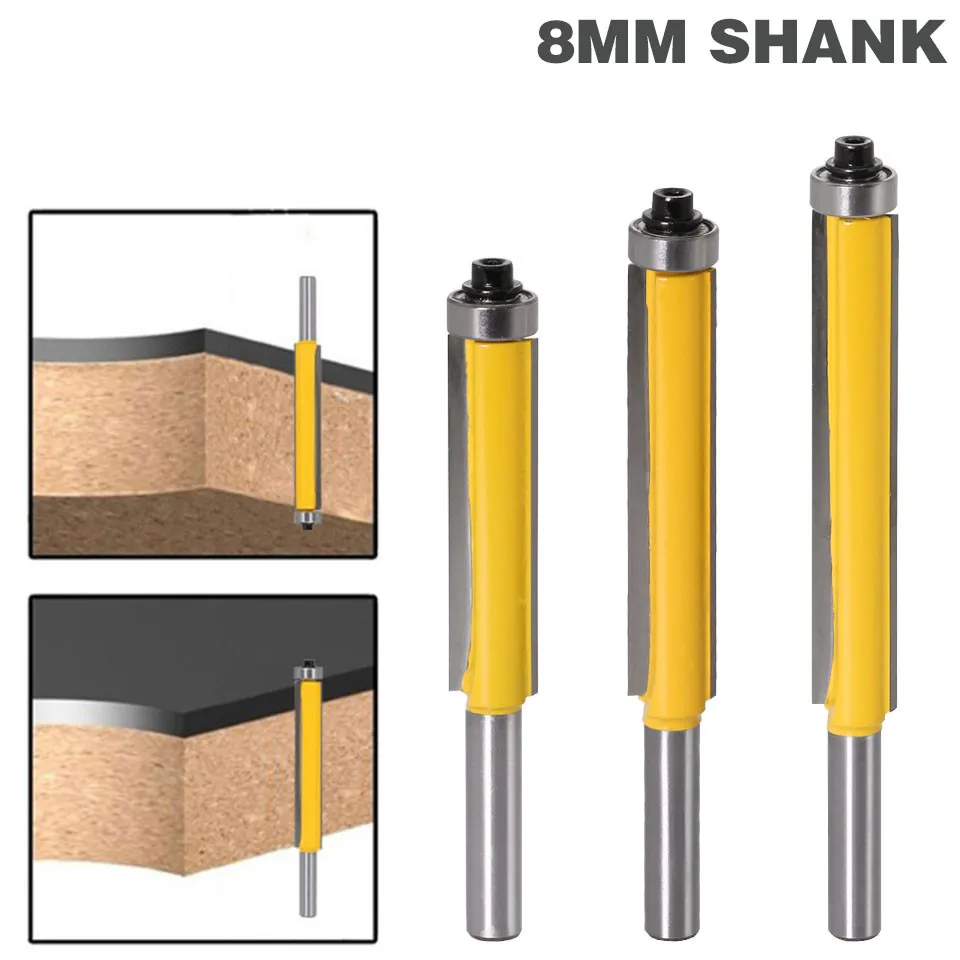 1pc 8mm Shank 2" Flush Trim Router Bit with Bearing for Wood Template Pattern Bit Tungsten Carbide Milling Cutter for Wood 02017
1pc 8mm Shank 2" Flush Trim Router Bit with Bearing for Wood Template Pattern Bit Tungsten Carbide Milling Cutter for Wood 02017