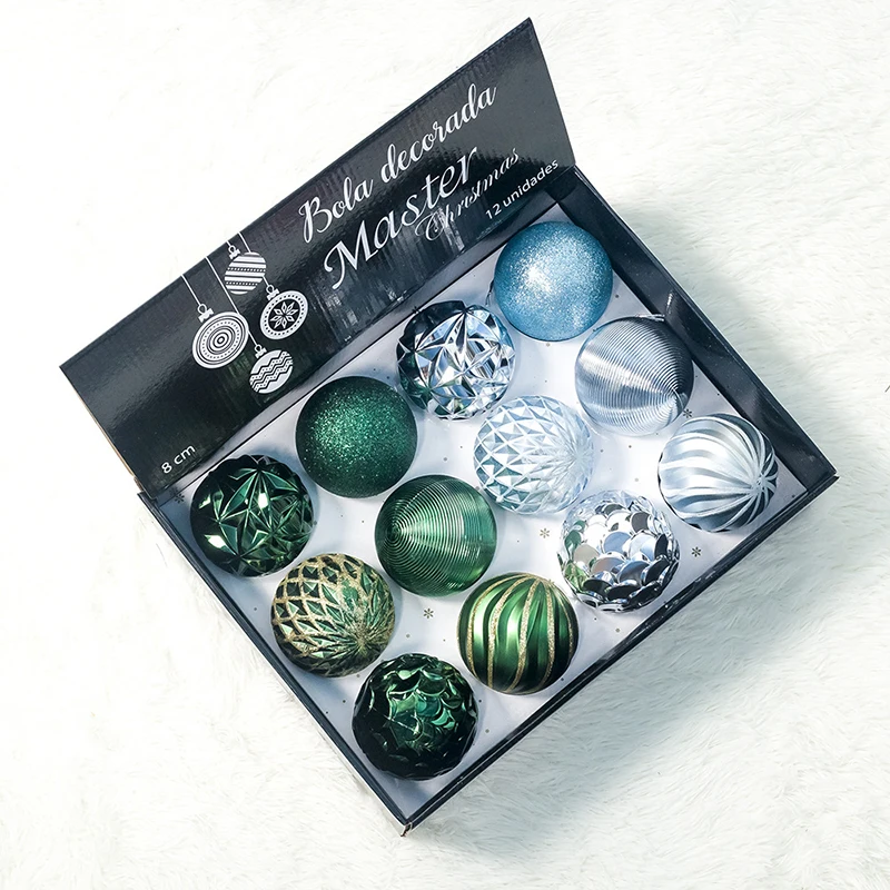 12xMixed Material Christmas Balls Baubles Fillable Xmas Tree Ornament Props Hot