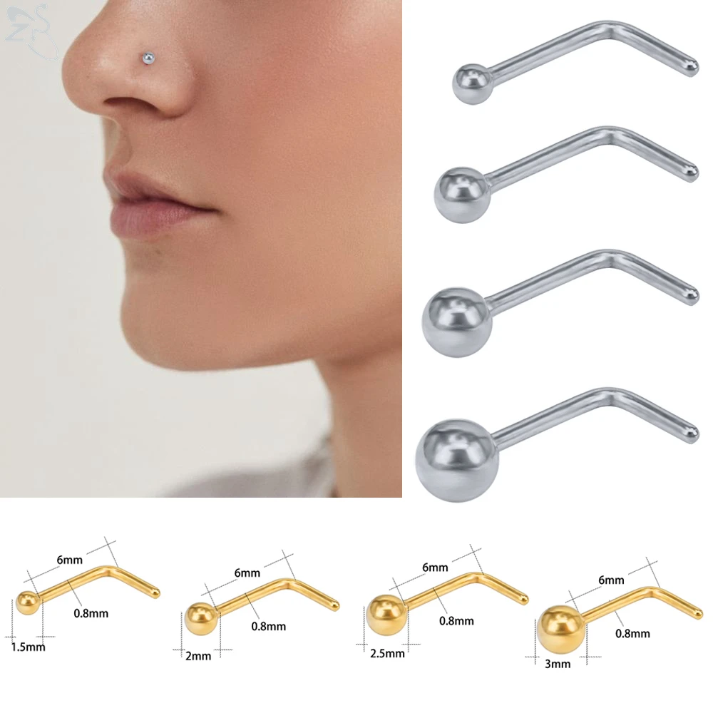 ZS 4pcs/lot 20G Nose Ring Set For Women Men 2 Colors Stainless Steel Ball Nose Piercing Simple L Shape Nostril Piercing Jewelry
ZS 4pcs/lot 20G Nose Ring Set For Women Men 2 Colors Stainless Steel Ball Nose Piercing Simple L Shape Nostril Piercing Jewelry