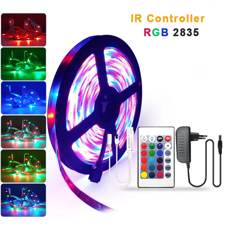 Светодиодная RGB-ленсветильник 5 м 10 SMD 2835 водонепроницаемая RGB Wi-Fi-контроллер 12 В