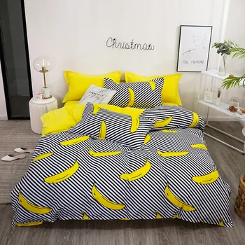 BEST.WENSD New Yellow Home Textile 4 Piece Set Bedding Set Luxury Striped Banana Simple Bed Sheet Zipper Bed clothes Bedlinen
BEST.WENSD New Yellow Home Textile 4 Piece Set Bedding Set Luxury Striped Banana Simple Bed Sheet Zipper Bed clothes Bedlinen