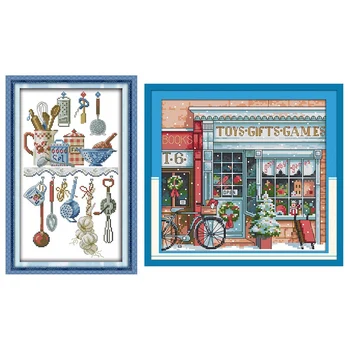 DIY Hand Embroidery Cross Stitch Suit Embroidery Set Printing Toy Store Pattern 34 x 29cm & Kitchenware 29 x 48cm
DIY Hand Embroidery Cross Stitch Suit Embroidery Set Printing Toy Store Pattern 34 x 29cm & Kitchenware 29 x 48cm