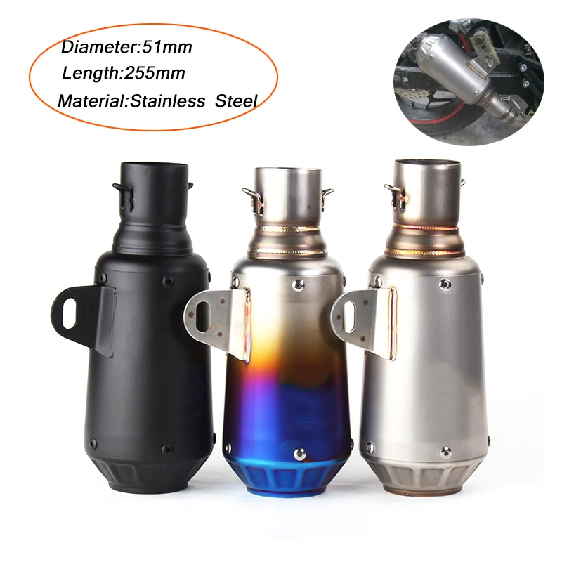 Silp On For 51MM Header Tail Exhaust Muffler Pipe Removable DB Killer Refit Motorcycle Baffler Silencer System 255mm Length
Silp On For 51MM Header Tail Exhaust Muffler Pipe Removable DB Killer Refit Motorcycle Baffler Silencer System 255mm Length