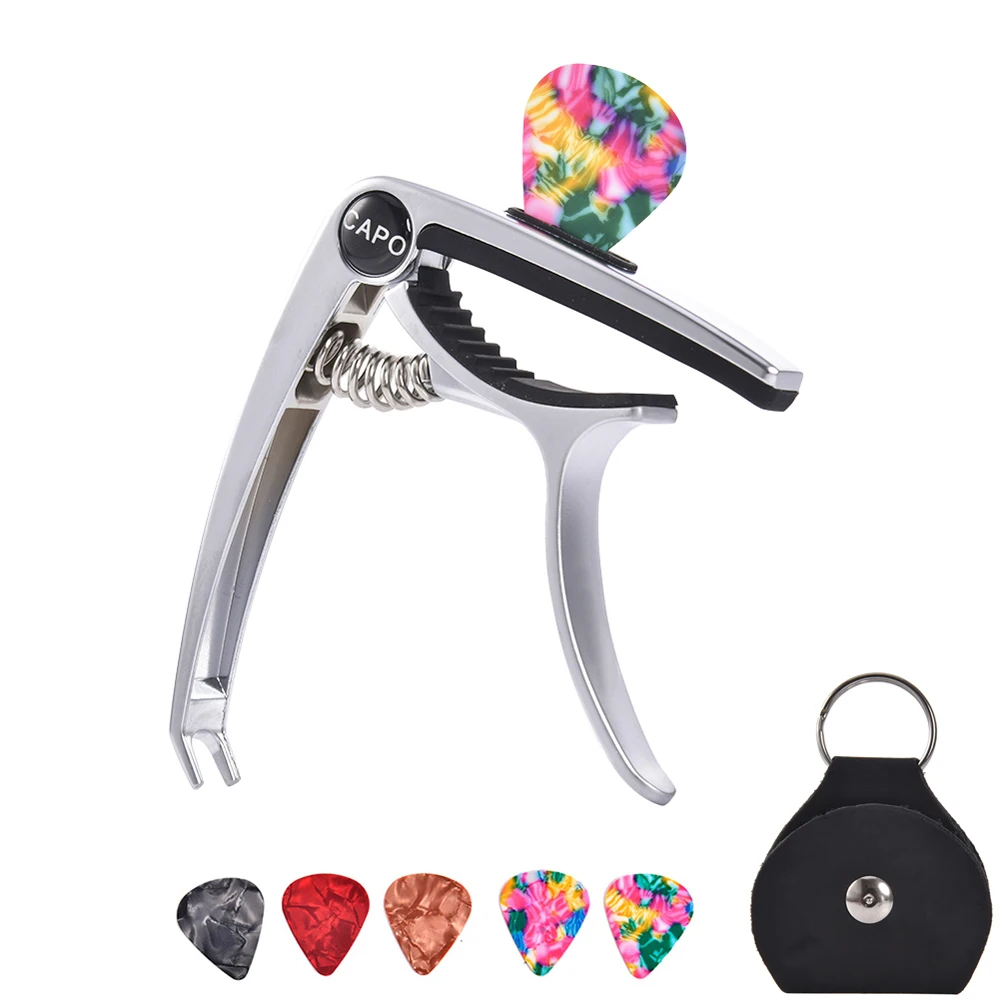 Guitar Capo for 6/12 String Acoustic Electric Guitars Bass Ukulele Mandolin Banjo with Picks Holder Guitar Adjustment Clip
Guitar Capo for 6/12 String Acoustic Electric Guitars Bass Ukulele Mandolin Banjo with Picks Holder Guitar Adjustment Clip