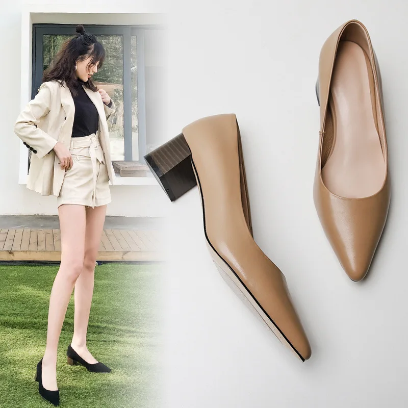 2019 Spring New Style Genuine Leather Chunky-Heel Shoes Shallow Mouth Pointed-Toe Business Work Shoes Black And White with Patte
2019 Spring New Style Genuine Leather Chunky-Heel Shoes Shallow Mouth Pointed-Toe Business Work Shoes Black And White with Patte