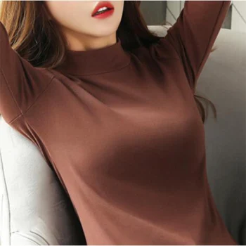 2020 Spring New Style Bottoming Shirt Women Solid Wild Long Sleeve High Collar Pullover Temperament Slim Cotton Warm Thin
2020 Spring New Style Bottoming Shirt Women Solid Wild Long Sleeve High Collar Pullover Temperament Slim Cotton Warm Thin