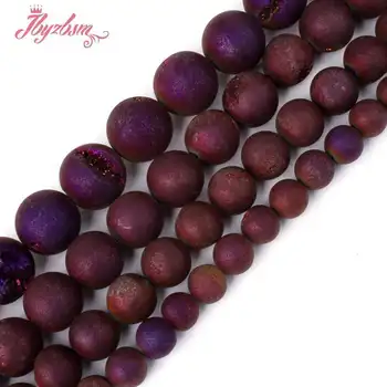 8,10,12,14mm Round Metallic Coated Druzy Purple Agates Stone Beads For DIY Necklace Bracelets Jewelry Making 15" Free Shipping
8,10,12,14mm Round Metallic Coated Druzy Purple Agates Stone Beads For DIY Necklace Bracelets Jewelry Making 15" Free Shipping