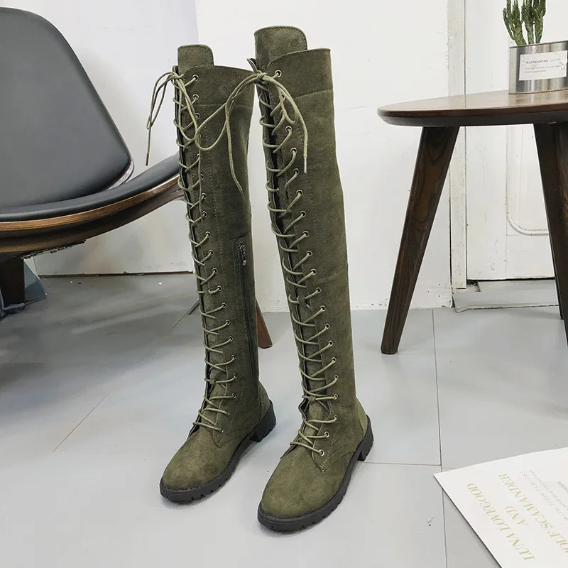 Women High Knee Boots Autumn Winter New Martin Boots Women's Lace Up Long Tube Knight Boots Thick Heels Knee High Boots
Women High Knee Boots Autumn Winter New Martin Boots Women's Lace Up Long Tube Knight Boots Thick Heels Knee High Boots