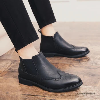 Spring Men Split Leather Pointed Toe Ankle Dress Boots Luxury Men Boots Fashion Vintage Motorcycle Chelsea Boots Formal Shoes
Spring Men Split Leather Pointed Toe Ankle Dress Boots Luxury Men Boots Fashion Vintage Motorcycle Chelsea Boots Formal Shoes