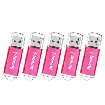 

J-boxing USB Flash Drive 64GB 32GB 16GB Rectangle Pendrives 4GB 8GB Thumb Drives with Cap 2GB Jump Drives Pink 5PCS/PACK for PC