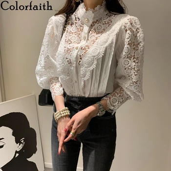 Colorfaith New 2020 Spring Summer Women's Blouse Patchwork Lace Single-breasted Stand Collar Hollowing Out Casual Shirts BL5029
Colorfaith New 2020 Spring Summer Women's Blouse Patchwork Lace Single-breasted Stand Collar Hollowing Out Casual Shirts BL5029