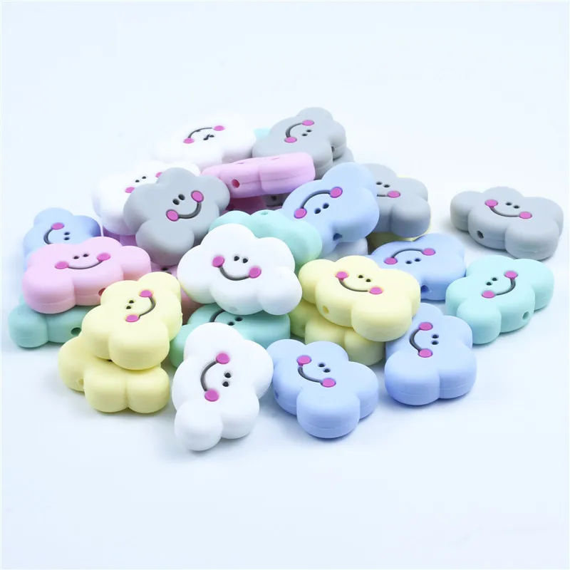 20 PCS Baby Teether Silicone Beads Smiling Cloud Shape Teether Beads DIY Making Jewelry Necklace Teething Nurse Toys Gift
20 PCS Baby Teether Silicone Beads Smiling Cloud Shape Teether Beads DIY Making Jewelry Necklace Teething Nurse Toys Gift