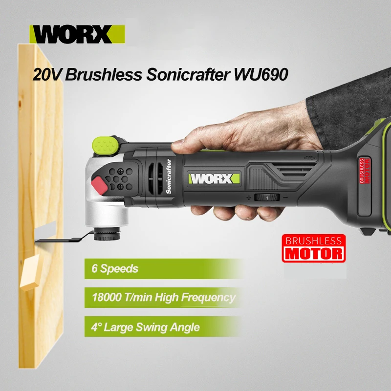 Worx WU690 20v Brushless Motor Sonicrafter Oscillating Multi-Tool SDS Chuck 6 Speeds Large Swing Angle Power Tool
Worx WU690 20v Brushless Motor Sonicrafter Oscillating Multi-Tool SDS Chuck 6 Speeds Large Swing Angle Power Tool