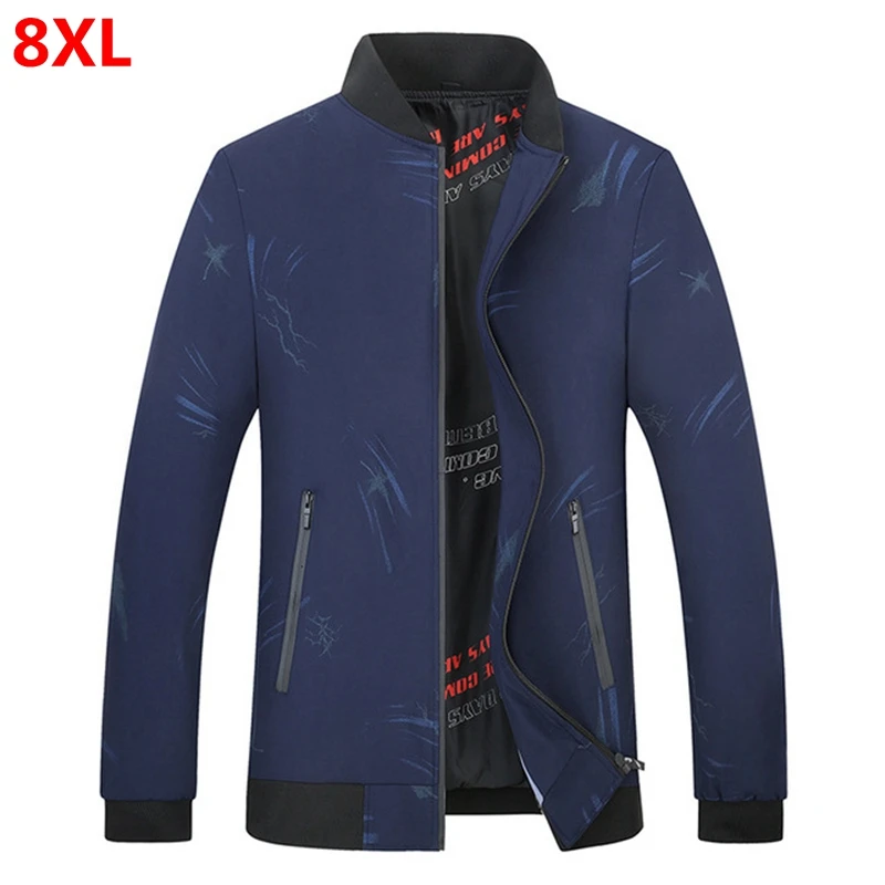 Autumn new thin men's baseball collar jacket men plus fertilizer XL 130kg casual round neck print jacket
Autumn new thin men's baseball collar jacket men plus fertilizer XL 130kg casual round neck print jacket