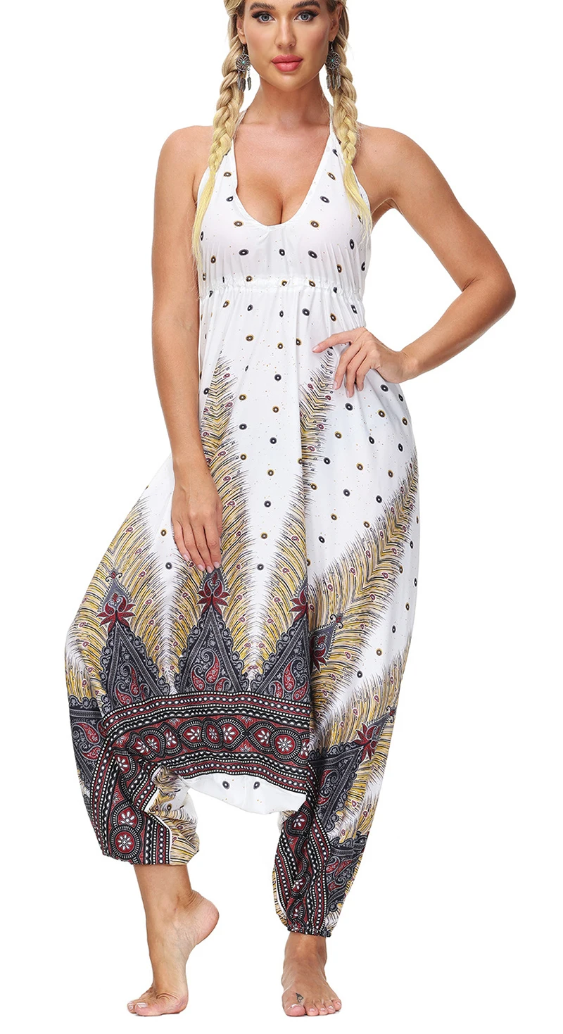 Women Boho Sexy V Neck with Adjustable Spaghetti Strap Loose Jumpsuits,Harem Print Beach Yoga One Piece Jumpsuit
Women Boho Sexy V Neck with Adjustable Spaghetti Strap Loose Jumpsuits,Harem Print Beach Yoga One Piece Jumpsuit