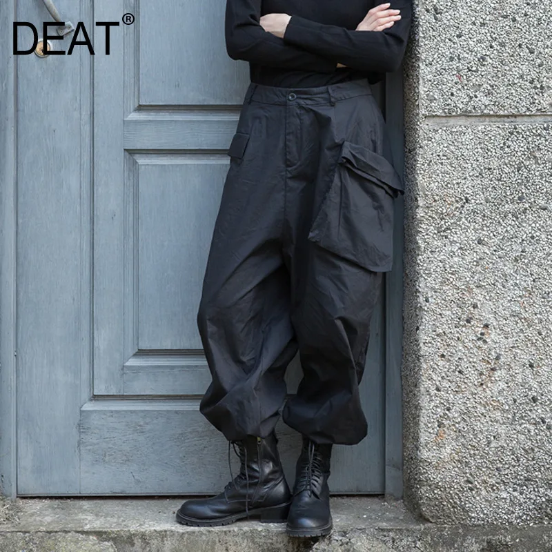 DEAT Solid Color Large Pockets Beam Loose Plus Women Overalls Simple Personality Fashion 2019 Autumn And Winter New TV072
DEAT Solid Color Large Pockets Beam Loose Plus Women Overalls Simple Personality Fashion 2019 Autumn And Winter New TV072