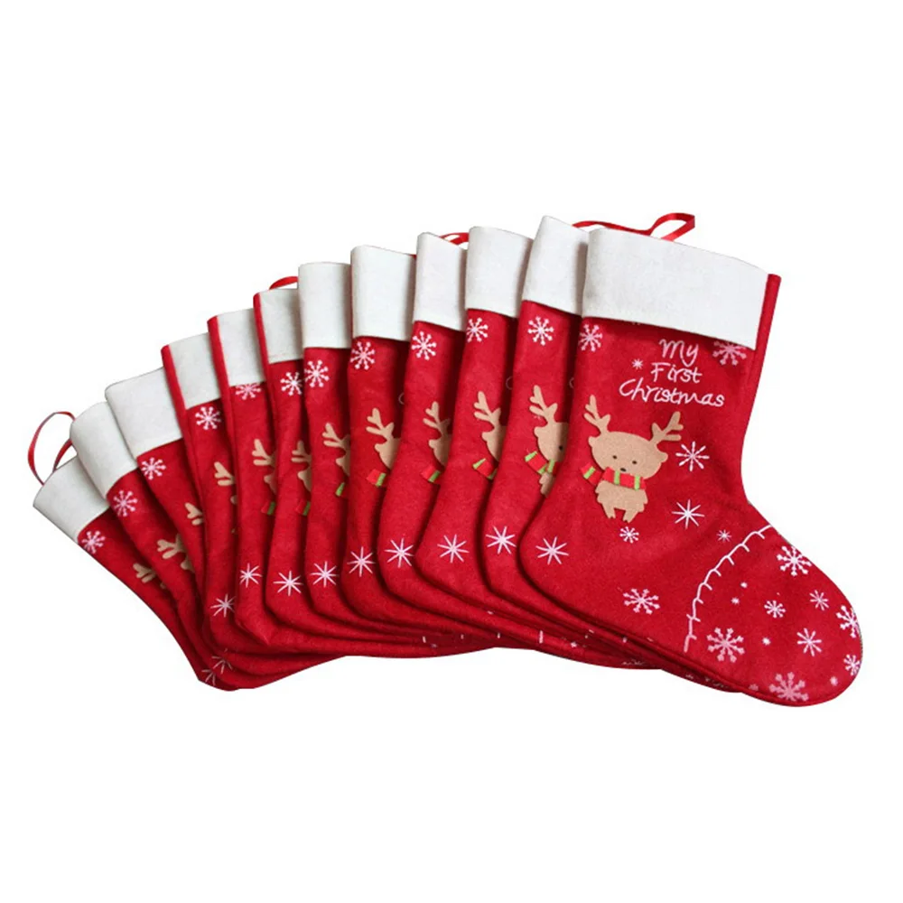 christmas stocking sock candy gift bag xmas tree hanging home