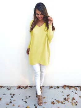 Women Autumn Knitted v-neck Long Sweatshirts Female Hoodies Long Sleeve Soild Color Loose Pullovers Casual Long Sweatshirts
Women Autumn Knitted v-neck Long Sweatshirts Female Hoodies Long Sleeve Soild Color Loose Pullovers Casual Long Sweatshirts