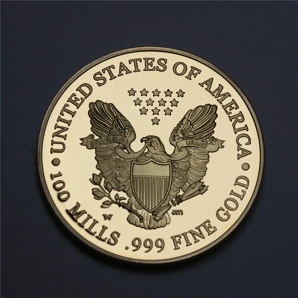 2000 Liberty & American Eagle Gold Souvenir 1OZ US Gold Plated Coin,Excellent US Eagle Gold Clad Coin (1)