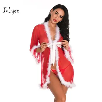 JULYEE Women Exotic Robe Sets Christmas Sexy Patchwork Feather Long Sleeve Banage Perspective Lingerie Robes
JULYEE Women Exotic Robe Sets Christmas Sexy Patchwork Feather Long Sleeve Banage Perspective Lingerie Robes