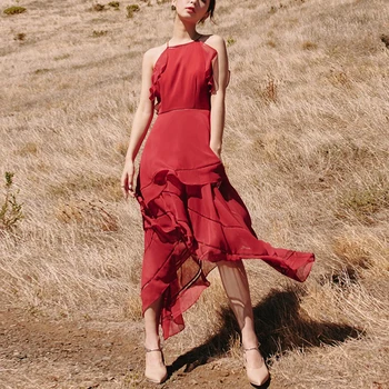 Gedivoen Fashion Designer Summer Dress Women Spaghetti Strap Cascading Ruffle Asymmetrical Solid Dress Party Dresses Vestidos
Gedivoen Fashion Designer Summer Dress Women Spaghetti Strap Cascading Ruffle Asymmetrical Solid Dress Party Dresses Vestidos