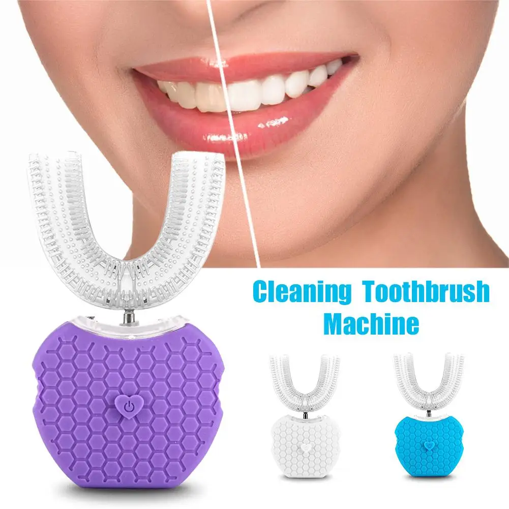 New 360 Degrees Intelligent Automatic Sonic Electric Toothbrush USB Rechargeable Waterproof U Shape 3 Modes Timer Blue Light
New 360 Degrees Intelligent Automatic Sonic Electric Toothbrush USB Rechargeable Waterproof U Shape 3 Modes Timer Blue Light