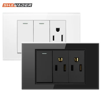 Power Wall Socket Light Switch Double 1/2 Pole Glass Panel Outlets Plate US Modular Mounted Home Office Electrical Appliances
Power Wall Socket Light Switch Double 1/2 Pole Glass Panel Outlets Plate US Modular Mounted Home Office Electrical Appliances