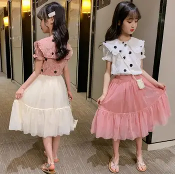 Kids Clothes For Girls Summer Sets 2020 New Girls Lovely Lapel Shirt + Skirt 2pcs Outfits Children Teen Girls Clothing
Kids Clothes For Girls Summer Sets 2020 New Girls Lovely Lapel Shirt + Skirt 2pcs Outfits Children Teen Girls Clothing