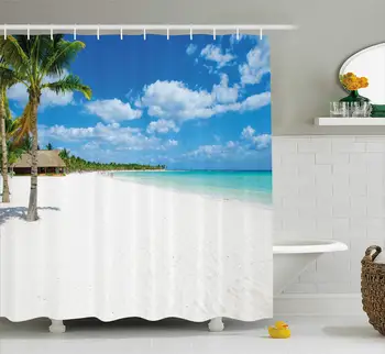 Tropical Island Seashore Shower Curtain, with Hooks Watercolor Decorative Bath Curtain Modern Bathroom, Machine Washable,48 x 72
Tropical Island Seashore Shower Curtain, with Hooks Watercolor Decorative Bath Curtain Modern Bathroom, Machine Washable,48 x 72