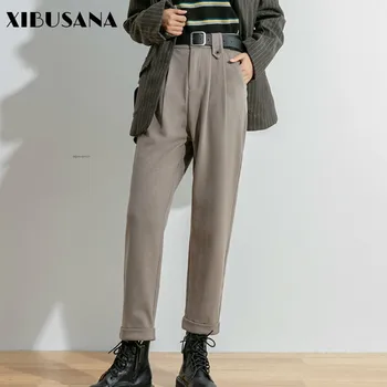 XIBUSANA 2020 Autumn Winter Korean Style Woolen Pants Women Casual High Waist Solid Warem Thick Harem Pants Female Trousers 
XIBUSANA 2020 Autumn Winter Korean Style Woolen Pants Women Casual High Waist Solid Warem Thick Harem Pants Female Trousers