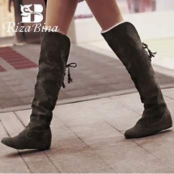 RIZABINA Winter Warm With Fur Over The Knee Boots For Women Solid Color Round Toe Flats Shoes Lace Up Women Footwear Size 34-43
RIZABINA Winter Warm With Fur Over The Knee Boots For Women Solid Color Round Toe Flats Shoes Lace Up Women Footwear Size 34-43