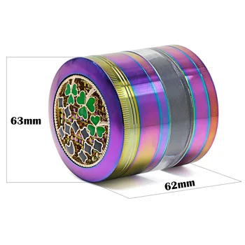 Diameter 63mm Zinc Alloy Four Layer Rainbow-colored Side Window Convex Cover Heart Moon Star Grinding Fume Collectors 7810ib
Diameter 63mm Zinc Alloy Four Layer Rainbow-colored Side Window Convex Cover Heart Moon Star Grinding Fume Collectors 7810ib