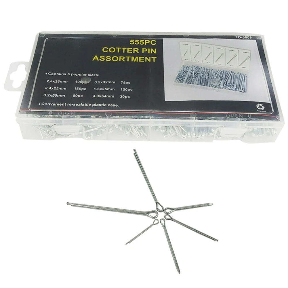 555pcs Assortment Kit Smooth Tool Mechanical Industry With Case Cotter Pin Set Fastener Clip Wide Use Hitch Iron Anti-Corrosion
555pcs Assortment Kit Smooth Tool Mechanical Industry With Case Cotter Pin Set Fastener Clip Wide Use Hitch Iron Anti-Corrosion