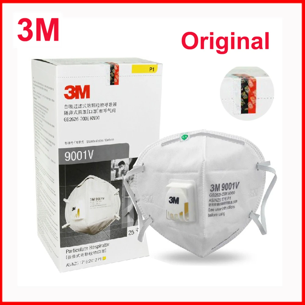 3M 9001V Masks 25pcs/box PM2.5 KN90 Ear band Particulate Respirator Dust Mask with Cool Flow Valve Breathable saft Mask LT010
3M 9001V Masks 25pcs/box PM2.5 KN90 Ear band Particulate Respirator Dust Mask with Cool Flow Valve Breathable saft Mask LT010