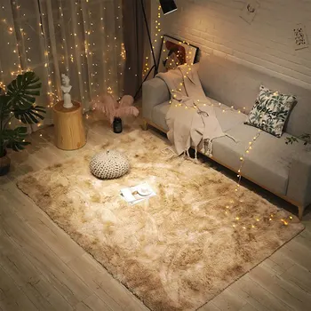 

Europe Plush Carpet for Bedroom Bedside Living Room Thick Rug Carpets Solid Color Soft Anti-slip Area Floor Mat Rugs 1.2X1.6M