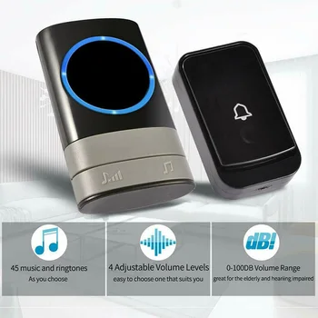 HOT 0-100db Four Volume Levels Wireless Doorbell System Waterproof and Dustproof Wireless Bell Kit Fit for Home Hospital Hotel
HOT 0-100db Four Volume Levels Wireless Doorbell System Waterproof and Dustproof Wireless Bell Kit Fit for Home Hospital Hotel