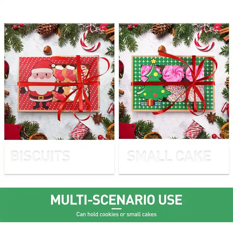 12pcs christmas gift cookie boxes portable candies baking