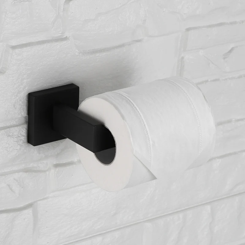 Stainless Steel Wall Mounted Toilet Paper Holder Black Oil Square Base Bathroom Accessories Set 
Stainless Steel Wall Mounted Toilet Paper Holder Black Oil Square Base Bathroom Accessories Set