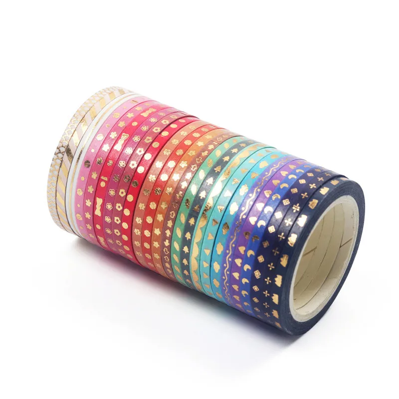 24pcs Exquisite Bronzing Pattern Washi Tape Set Superfine 3mm Masking Tapes Scrapbooking Frame Gift Decorative Stickers H6815
24pcs Exquisite Bronzing Pattern Washi Tape Set Superfine 3mm Masking Tapes Scrapbooking Frame Gift Decorative Stickers H6815
