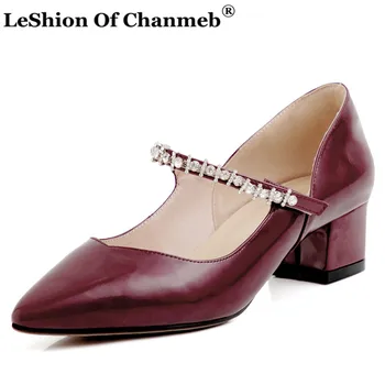 2020 New Arrival Spring Rhinestone Shallow Women Wedding Pumps Genuine Leather Pointed Toe Buckle Strap Block Heeled Shoes Woman
2020 New Arrival Spring Rhinestone Shallow Women Wedding Pumps Genuine Leather Pointed Toe Buckle Strap Block Heeled Shoes Woman