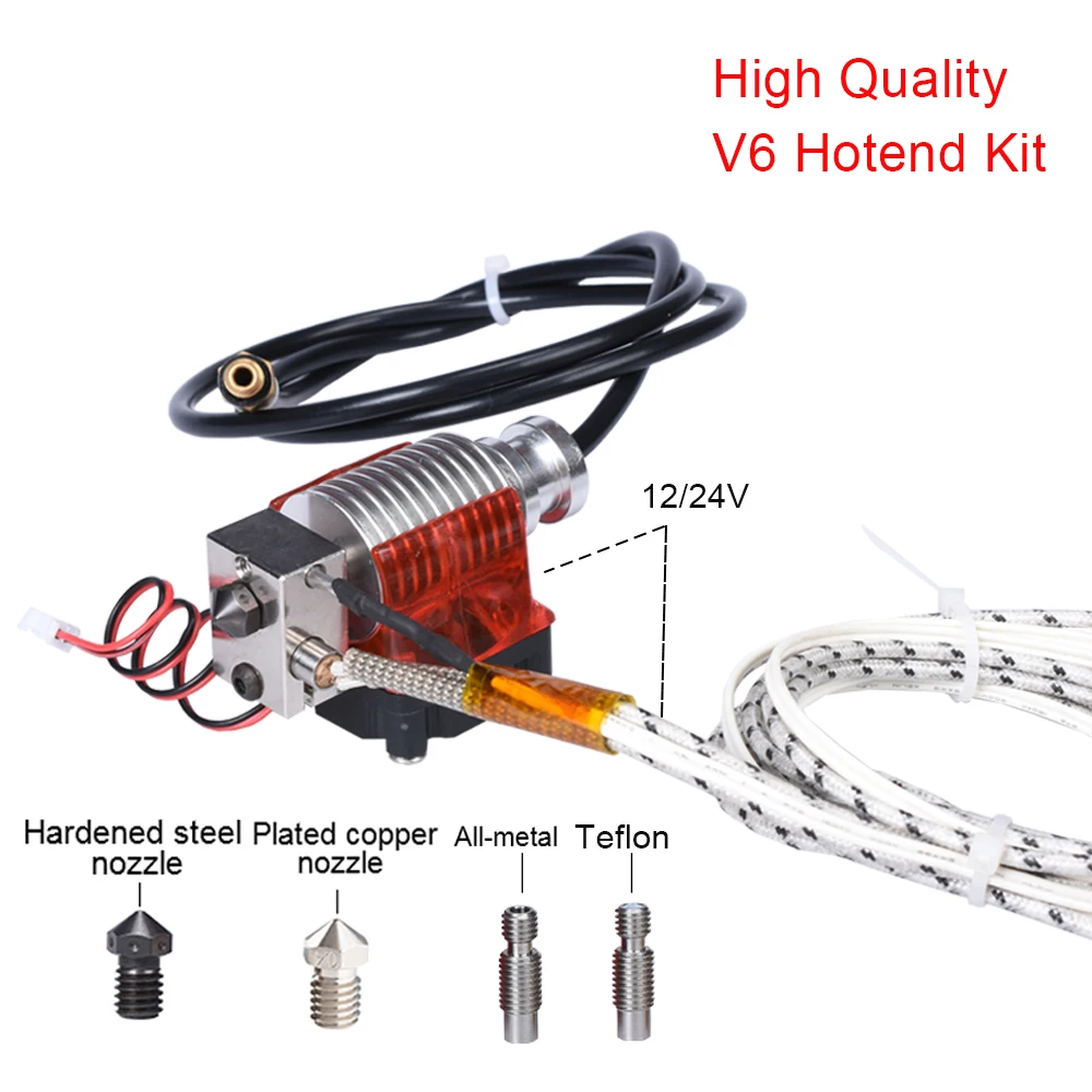V6 J-head Hotend экструдер для E3D Bowden с покрытием из меди сопло закаленной стали +
