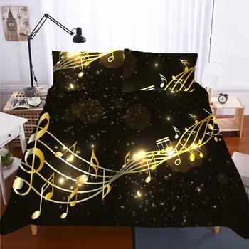 JUSTCHIC Newest 3D Golden Note Music Symbol Quilt Creative Home Textile Duvet Cover Pillowcase Bedding Set Not Fade
JUSTCHIC Newest 3D Golden Note Music Symbol Quilt Creative Home Textile Duvet Cover Pillowcase Bedding Set Not Fade