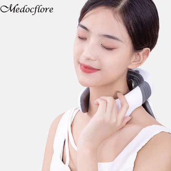 

4D Smart Electric Neck and Back Pulse Massager TENS Wireless Heat Cervical Vertebra Relax Pain Relief Kneading Massage Machine