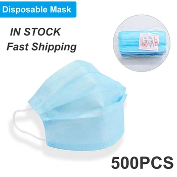 Fast Shipping 500Pcs Disposable Face Mask Non-woven 3 Layer Ply Filter Dustproof Breathable Adult Earloops Mask Mouth Masque New
Fast Shipping 500Pcs Disposable Face Mask Non-woven 3 Layer Ply Filter Dustproof Breathable Adult Earloops Mask Mouth Masque New