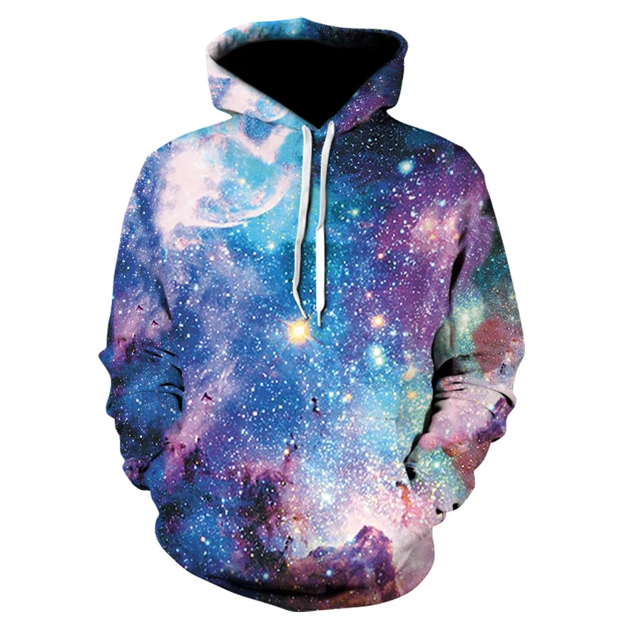 

Space Galaxy Hoodies Men/Women Sweatshirt Hooded 3d Brand Clothing Cap Hoody Print Paisley Nebula Jacket Harajuku T-shirt man