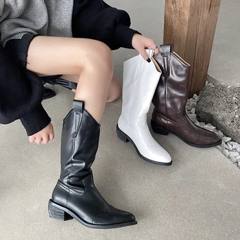 INS 2020 New Women White Block High Heels Mid Calf Boots Lady Riding Cowboy Boots Winter Designer Thigh High Western Boots Shoes
INS 2020 New Women White Block High Heels Mid Calf Boots Lady Riding Cowboy Boots Winter Designer Thigh High Western Boots Shoes